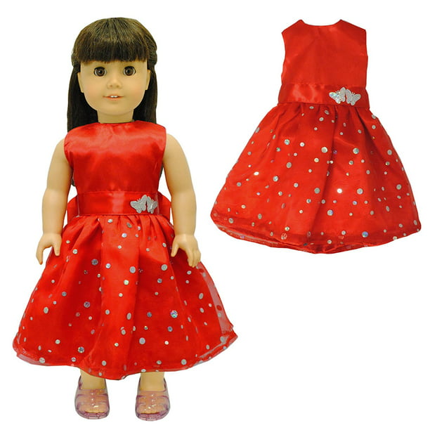 Doll Clothes 18" Shoes Red Ballet Dress Fits American Girl Dolls